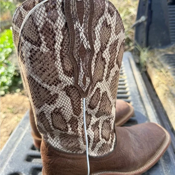 Women’s Boulet Brown leather and Snake boots 6.5 C - Picture 4 of 7